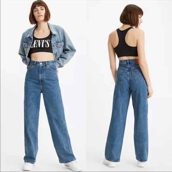 🆕 Levi's High Loose Wide Straight Leg Jeans - Picture 2 of 12